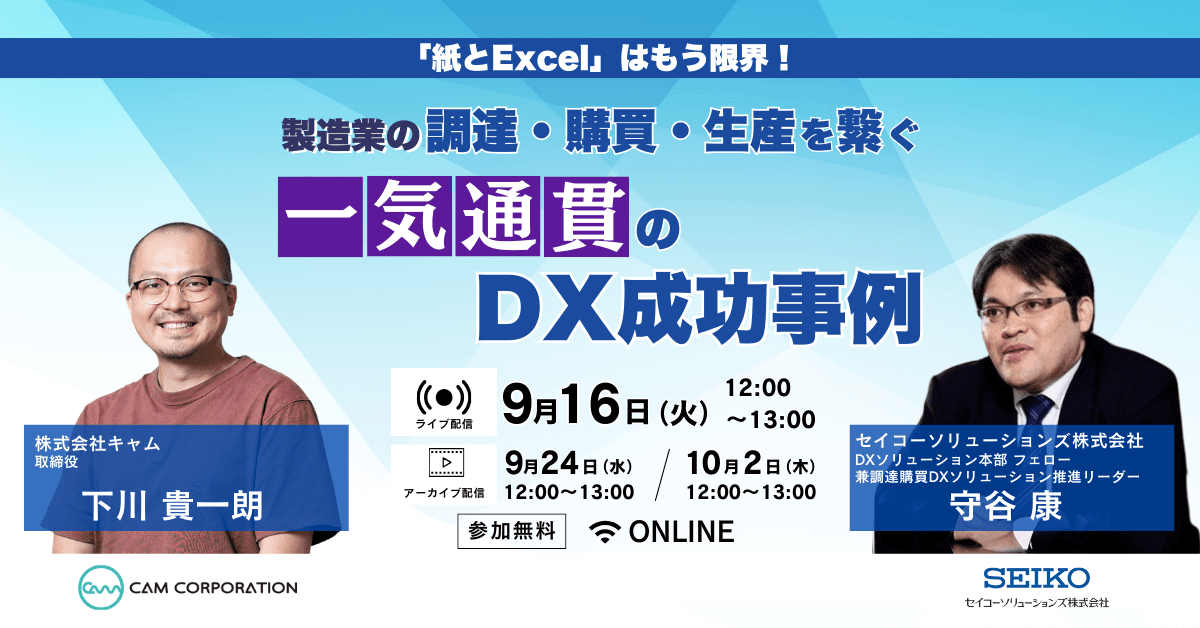 「紙とExcel」はもう限界!製造業の調達・購買・生産を繋ぐ「一気通貫」DX成功事例