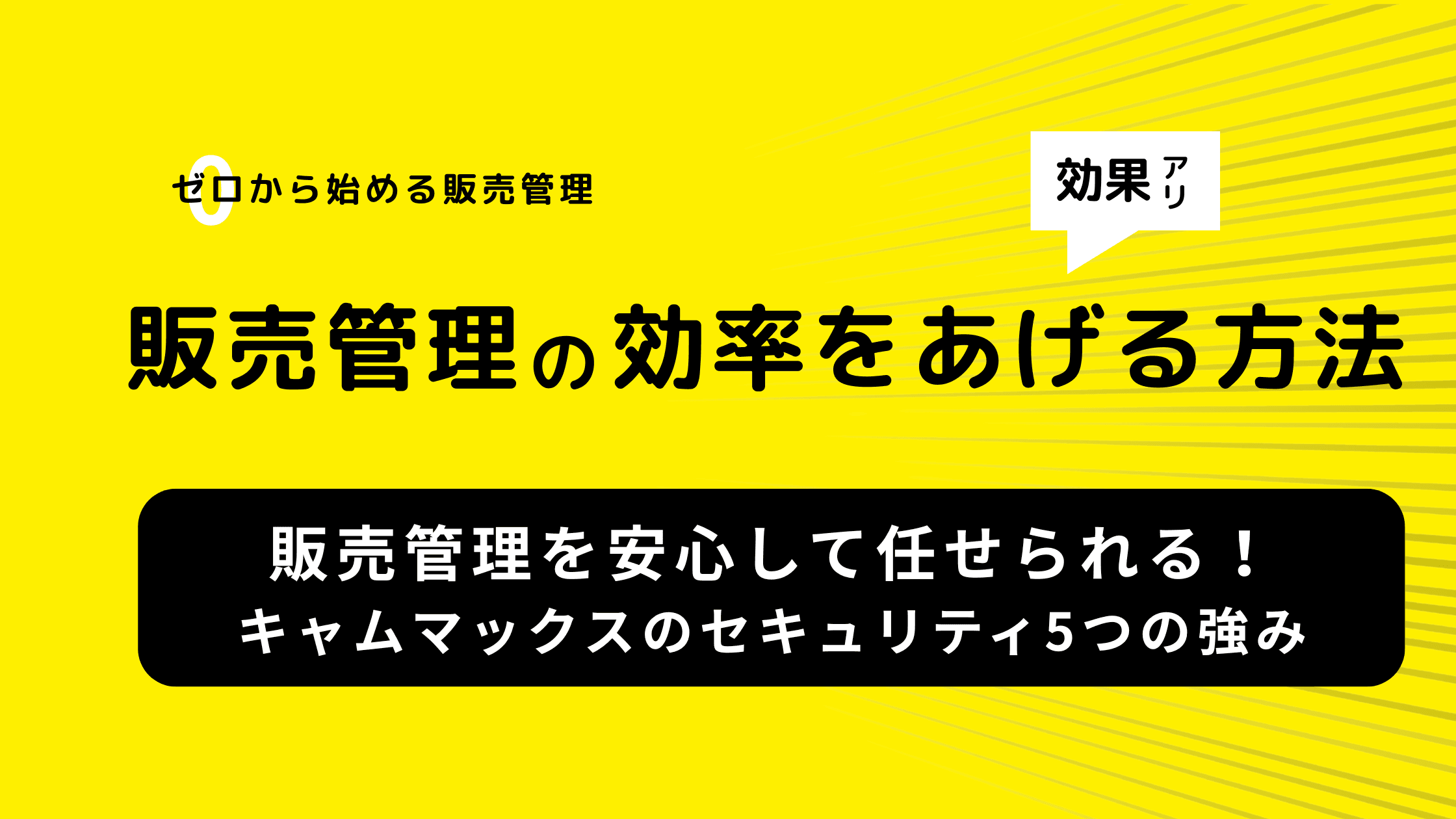 販売管理を安心して任せられる ~キャムマックスのセキュリティ5つの強み